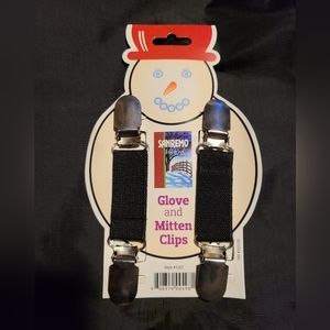 Black/Silver Elastic Mitten Clips / Glove Keepers for All Ages New